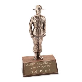 Custom Drill Sargeant Award - Antique Bronze 9-7/8"
