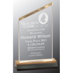 Gold Reflection Beveled Peak Acrylic Award w/6" Gold Mirror Base (5" x 10") with Logo