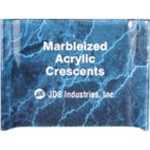 6" x 4" Blue Marbleized Acrylic Crescents Laser-etched