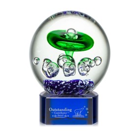 Customized Aquarius Award on Paragon Blue - 6" Diam