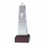 Personalized Obelisk with Wooden Base - 10"