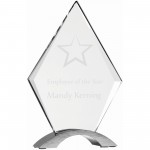 Logo Imprinted 8 1/2" Diamond Cosmic Acrylic with Silver Base