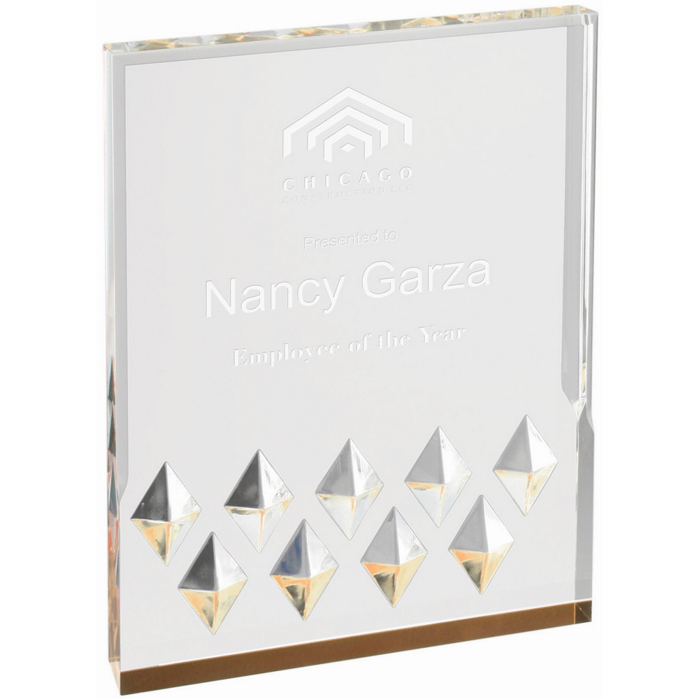 4" x 6" Gold Diamond Mirage Acrylic Logo Imprinted 4" x 6" Gold Diamond Mirage Acrylic Logo Imprinted