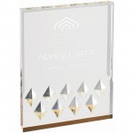 4" x 6" Gold Diamond Mirage Acrylic Logo Imprinted