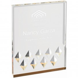 4" x 6" Gold Diamond Mirage Acrylic Logo Imprinted
