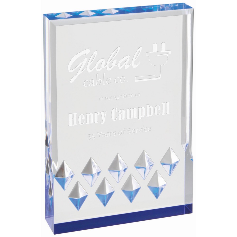 Logo Imprinted 6" x 8" Blue Diamond Mirage Acrylic Logo Imprinted 6" x 8" Blue Diamond Mirage Acrylic