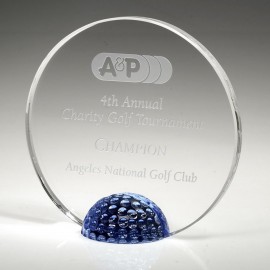 Customized 5 1/2" Crystal Award - Golf Jeweled Halo  Customized 5 1/2" Crystal Award - Golf Jeweled Halo