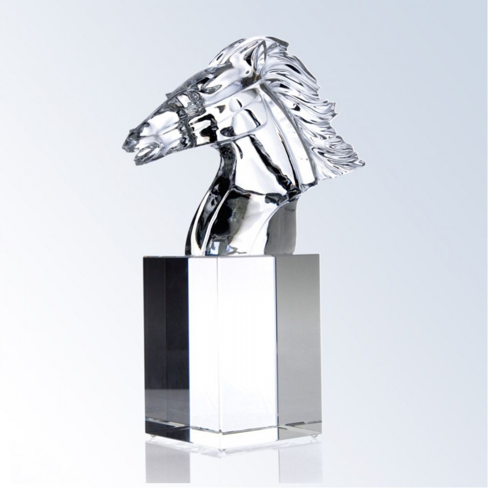 Customized Hand-Sculpted Horse Head Award with Column Style Base Customized Hand-Sculpted Horse Head Award with Column Style Base