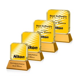 Customized Flamborough VividPrint Award on Base - Amber