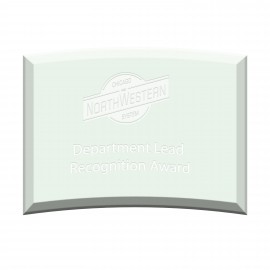 Logo Branded 7" Jade Crystal Crescent Award (7"x5")  Logo Branded 7" Jade Crystal Crescent Award (7"x5")