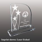 Personalized Large Round Top w/Star Etched Acrylic Award