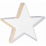 7 3/4" x 7" Star Acrylic with Gold Edge Laser-etched