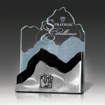 Silver Mountain Glass Award with Logo