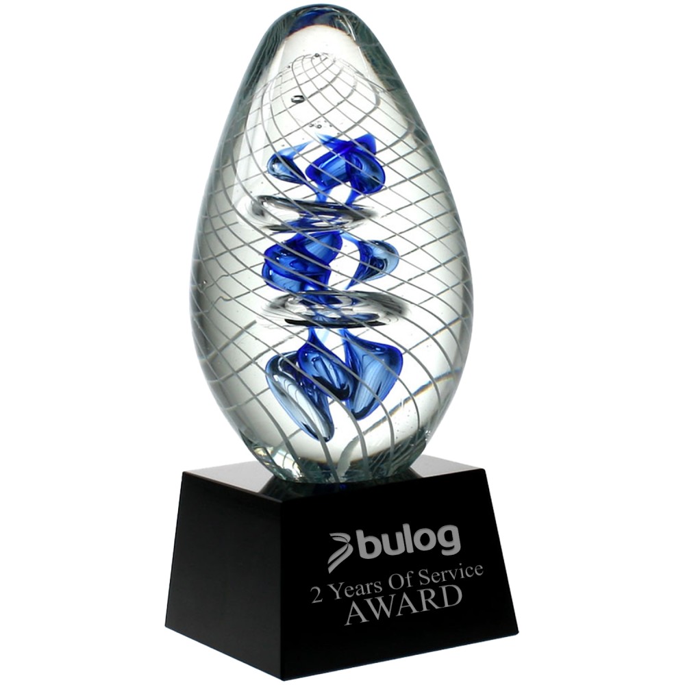 Logo Branded Cyclone Helix Crystal Base Glass Award Logo Branded Cyclone Helix Crystal Base Glass Award
