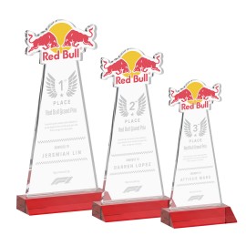 Customized EdgeCraft Tapered Award on Mitered - Red (via Air)