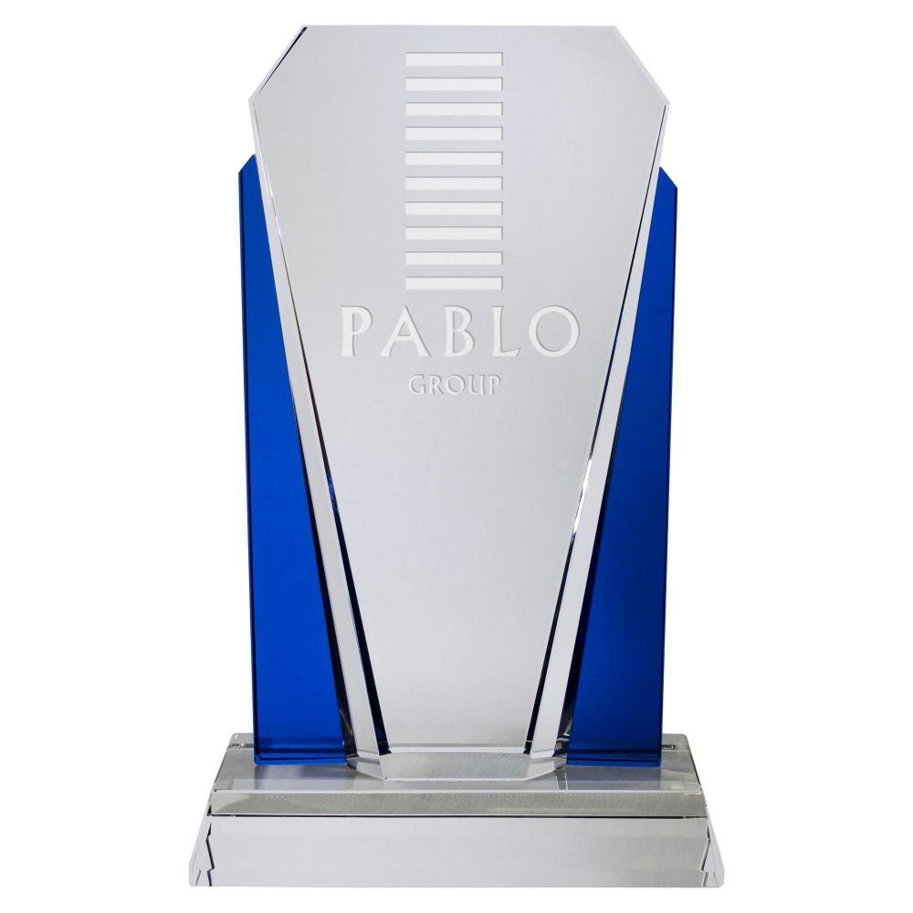 Promotional 10" Blue Silver Optical Award