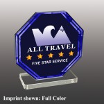 Medium Octagon Shaped Full Color Acrylic Award with Logo