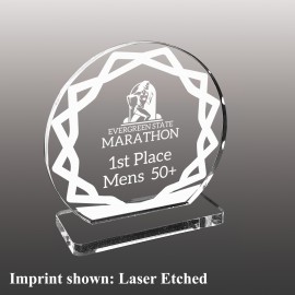 Logo Branded Large Circle Shaped Etched Acrylic Award