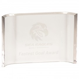 Customized 5" x 7" Celestial Acrylic Crescent Award  Customized 5" x 7" Celestial Acrylic Crescent Award