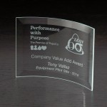 Crescent Medium Glass Award with Logo