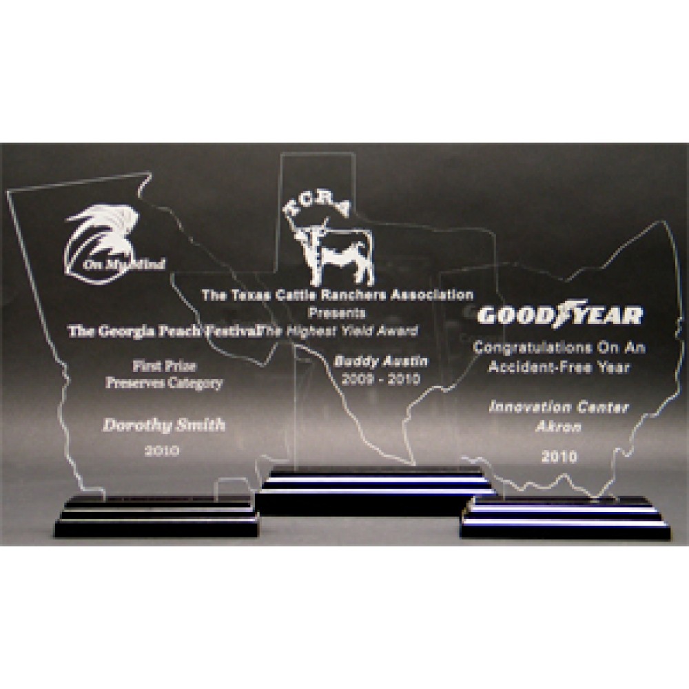 Great State of Mississippi Award w/ Black Base - Acrylic (8 3/4"x4") Laser-etched Great State of Mississippi Award w/ Black Base - Acrylic (8 3/4"x4") Laser-etched