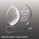 Small Golf Themed Etched Acrylic Award with Logo