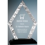7 1/2" Diamond Accent Glass on Black Base Laser-etched