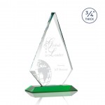Custom Etched Windsor Award - Starfire/Green 10"