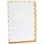 Custom Etched 5" x 7" Gold Wave Edge Acrylic