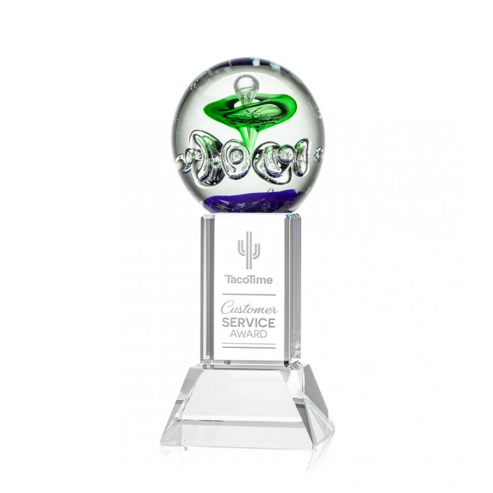 Logo Branded Aquarius Award on Stowe Clear - 10" High