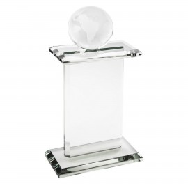 10" Pedestal Award-Globe with Logo