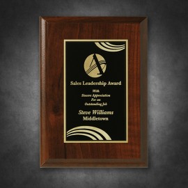 Custom Econo Cherry Plaque 5" x 7" with Lasered Plate