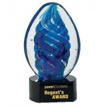 Logo Branded Bubble Art Glass Regent's Award