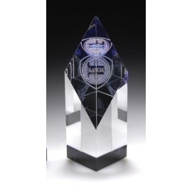 Customized 5" Diamond Tower Crystal Award  Customized 5" Diamond Tower Crystal Award