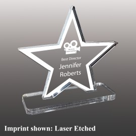 Custom Large Star Shaped Etched Acrylic Award