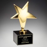 Promotional Rising Star (L) on Marble - Gold/Black 9"