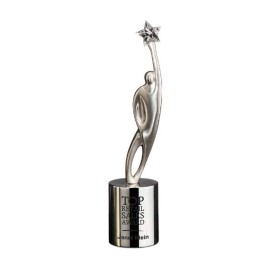 Promotional Triumph Award on Cylinder Base - 11" Silver