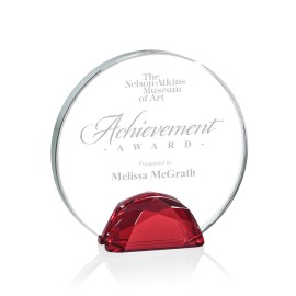 Customized Galveston Award - Starfire/Red 4"  Customized Galveston Award - Starfire/Red 4"