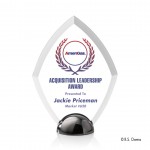 Customized VividPrint Award - Diamond Hemisphere/Black Nickel 6"