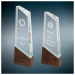Logo Branded Sierra Glass Peak on Walnut Base Awards