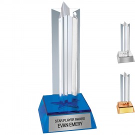Customized 6.75" Blue Brilliance Column Acrylic Star Award