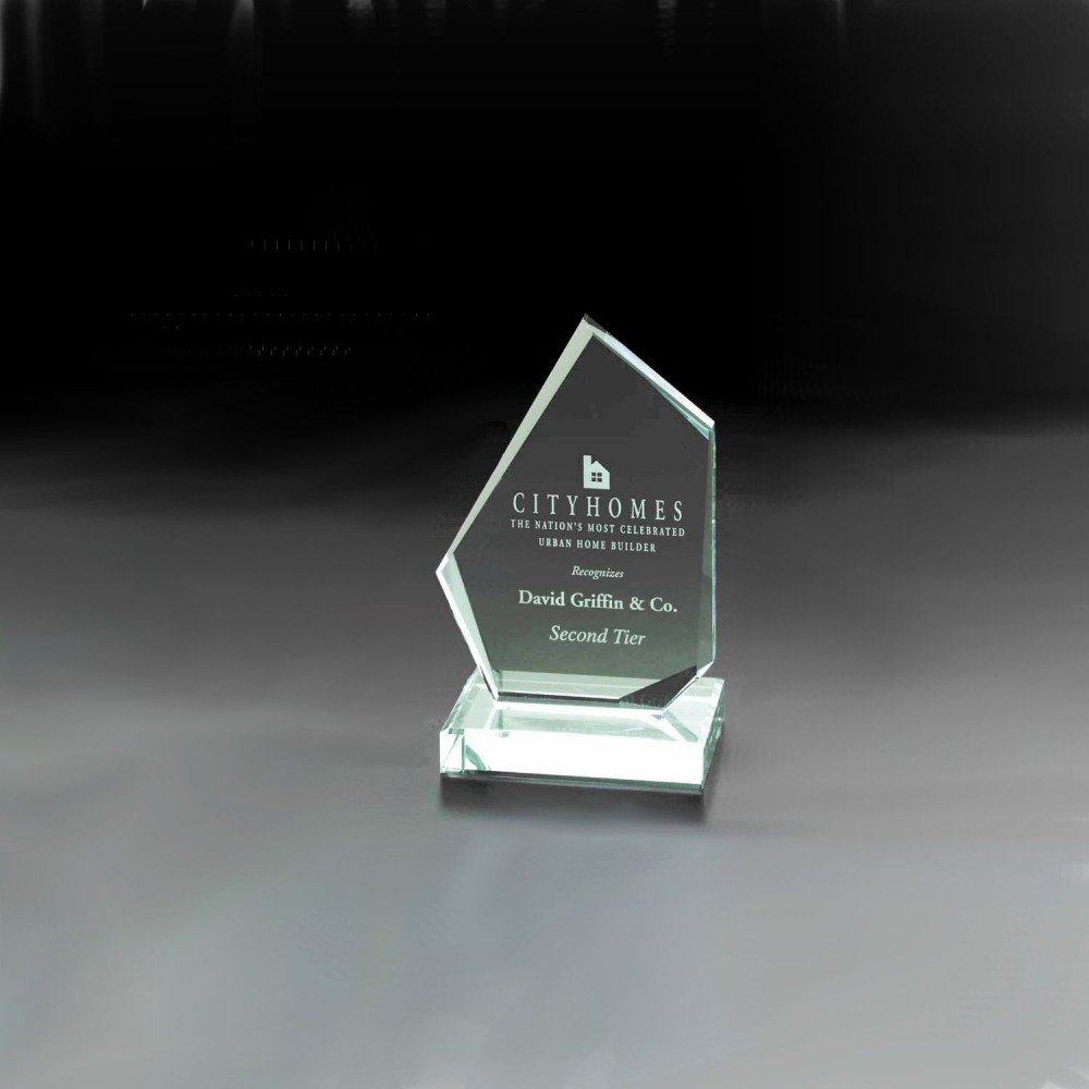 Logo Imprinted Rosetta Jade Glass Medium Award Logo Imprinted Rosetta Jade Glass Medium Award