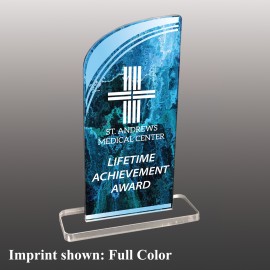 Large Rounded Corner Rectangle Shaped Full Color Acrylic Award with Logo