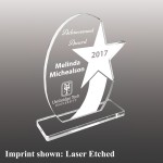 Large Oval w/Star Etched Acrylic Award with Logo