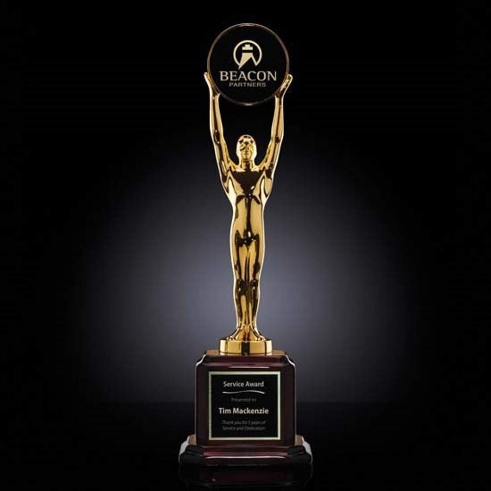 Champion Award - Gold/Rosewood Base with Logo