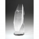 Octagon Tower Glass Award - 8 " with Logo