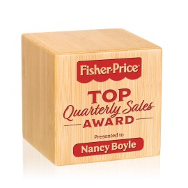 Personalized Kenilworth Cube - Bamboo/One Color 4"x4"x4"