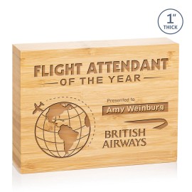 Logo Branded Auckland Award - Bamboo 6"x8"