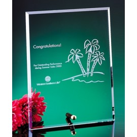 Promotional Glass Plaque with Brass Pin (6"x8")  Promotional Glass Plaque with Brass Pin (6"x8")