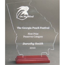 Great State of Georgia Award on a Rosewood Base - Acrylic (9 13/16"x7 3/4") Custom Etched